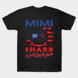 Mimi Shark American Flag July Of 4th T-Shirt